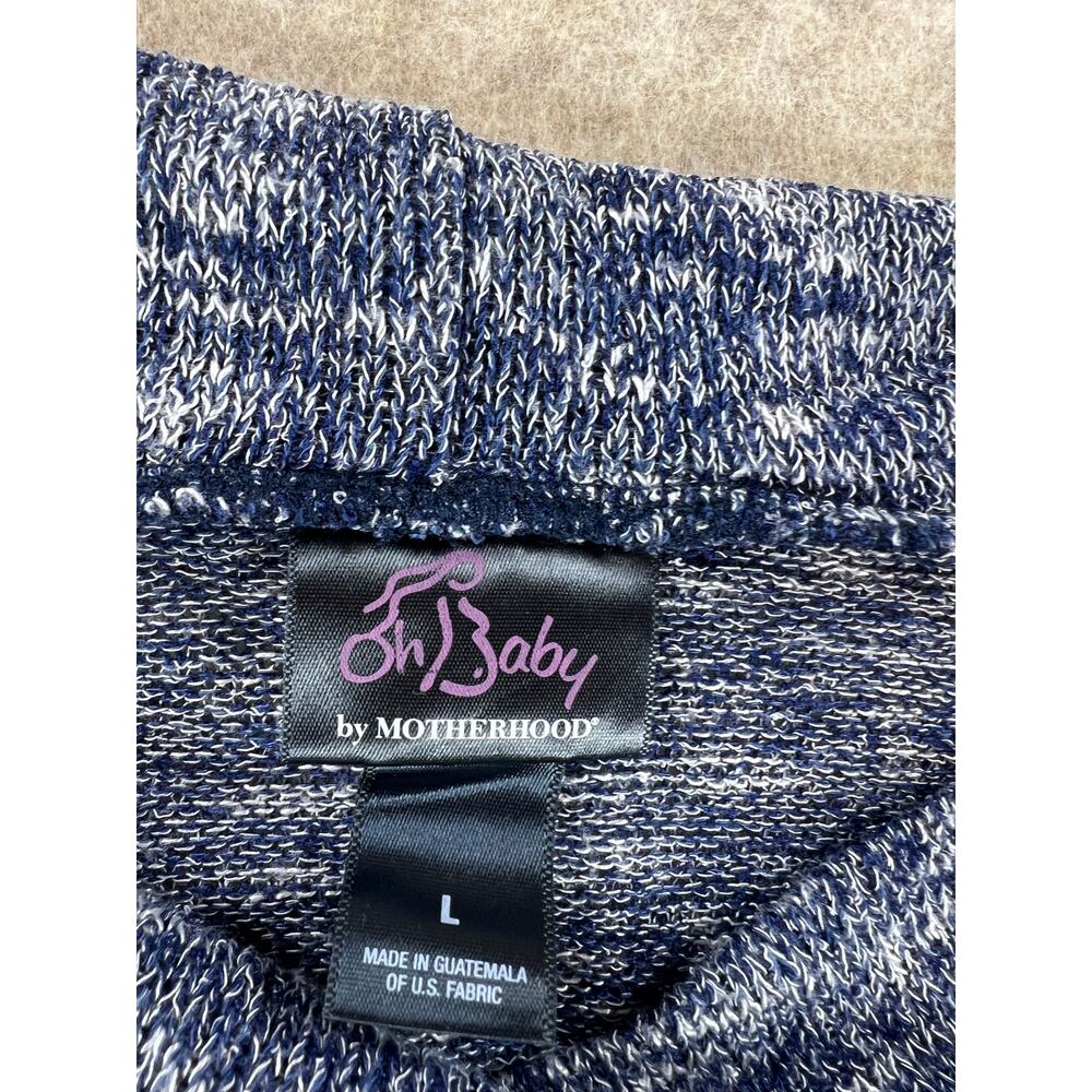 Oh Baby by Motherhood Maternity Space Dye Blue Lightweight Sweater Tie Waist L - Picture 6 of 7